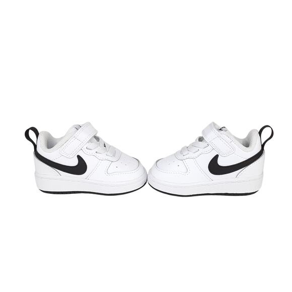 Nike Court Borough Low Top 2 Toddler 3 Sneakers White Black Basketball Running - Picture 5 of 7